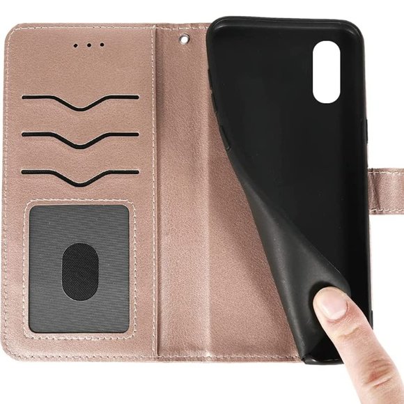 Wallet Phone Cases LG-K20 2019 Women Men Rose Gold - Picture 3 of 6